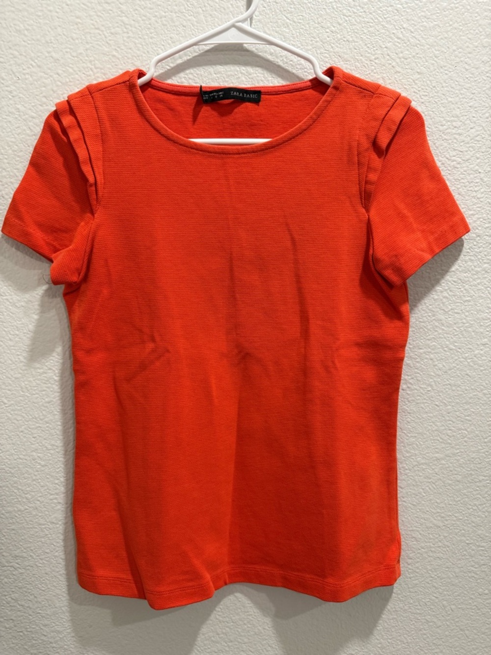 Zara Orange Short Sleeve Crewneck Top